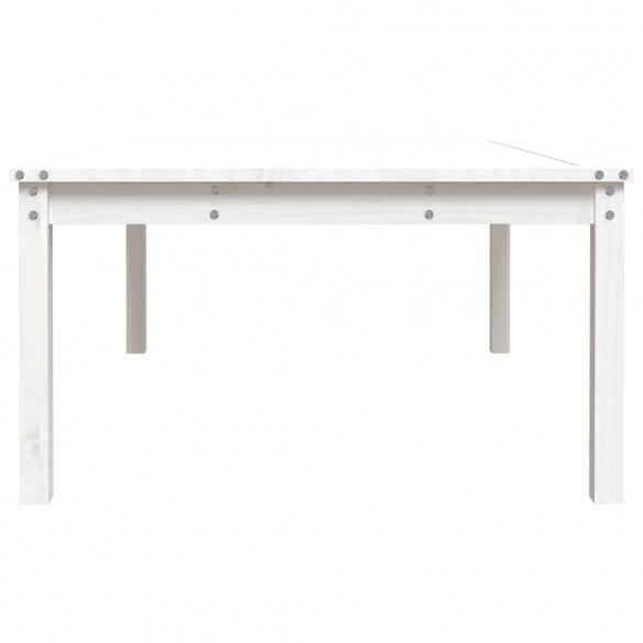 Table de jardin blanc 121x82,5x45 cm bois massif de pin