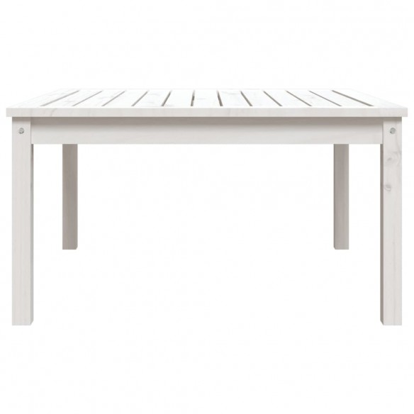 Table de jardin blanc 82,5x82,5x45 cm bois massif de pin