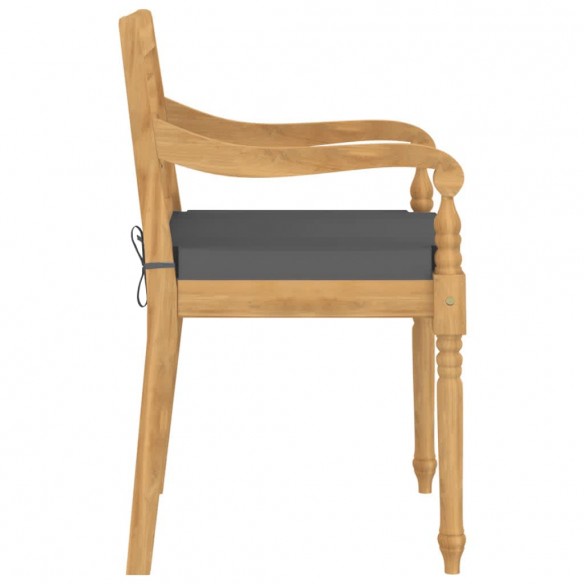 Chaises Batavia 6 pcs avec coussins Bois de teck solide