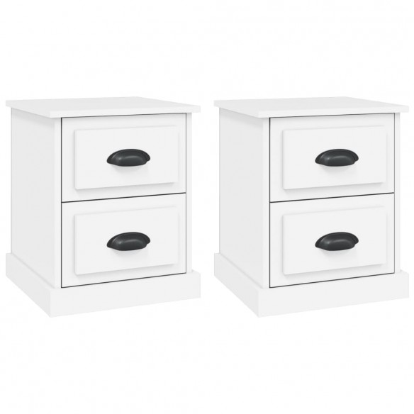 Tables de chevet 2 pcs blanc 39x39x47,5 cm bois d'ingénierie