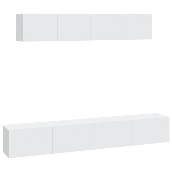 Ensemble de meubles TV 4 pcs Blanc Bois d'ingénierie