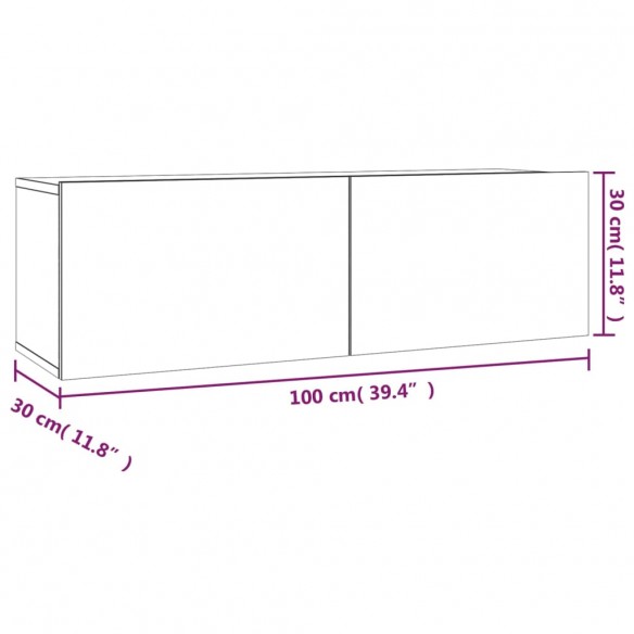 Ensemble de meubles TV 2 pcs Sonoma gris Bois d'ingénierie