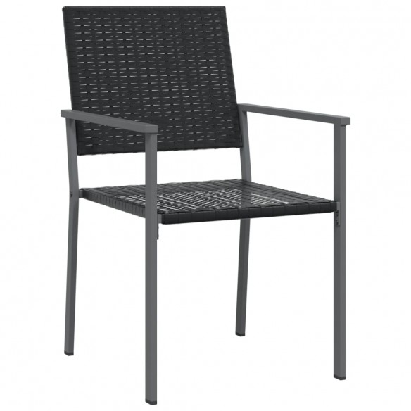 Chaises de jardin lot de 4 noir 54x62,5x89 cm résine tressée