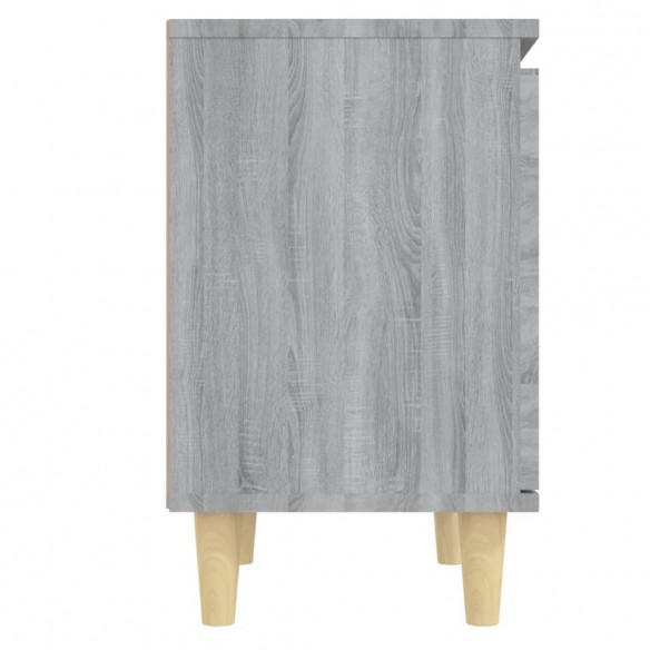 Table de chevet avec pieds en bois Sonoma gris 40x30x50 cm