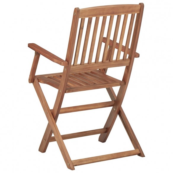 Chaises pliables d'extérieur avec coussins 8 pcs Bois d'acacia