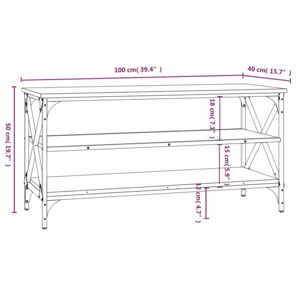 Meuble TV Chêne sonoma 100x40x50 cm Bois d'ingénierie