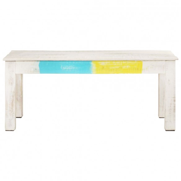 Table basse Blanc 110x60x45 cm Bois de manguier massif