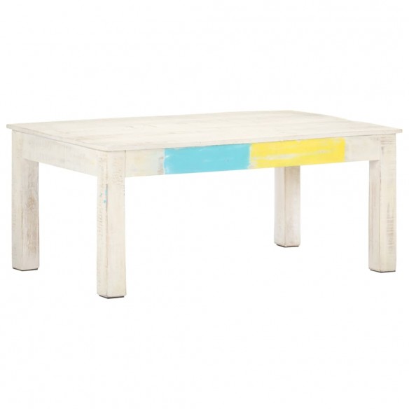 Table basse Blanc 110x60x45 cm Bois de manguier massif