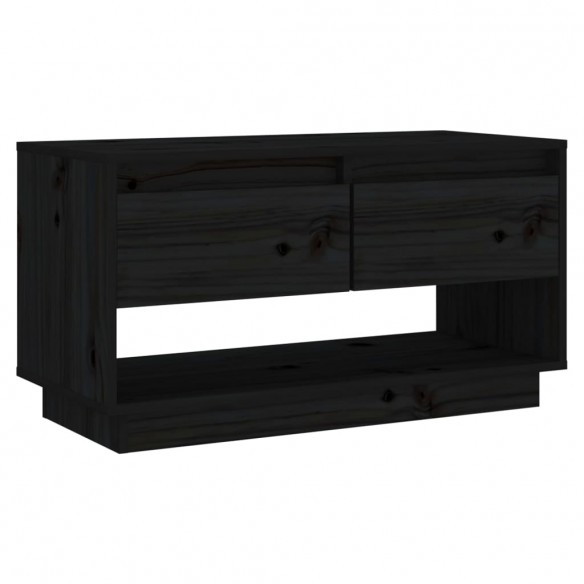 Meuble TV Noir 74x34x40 cm Bois de pin massif