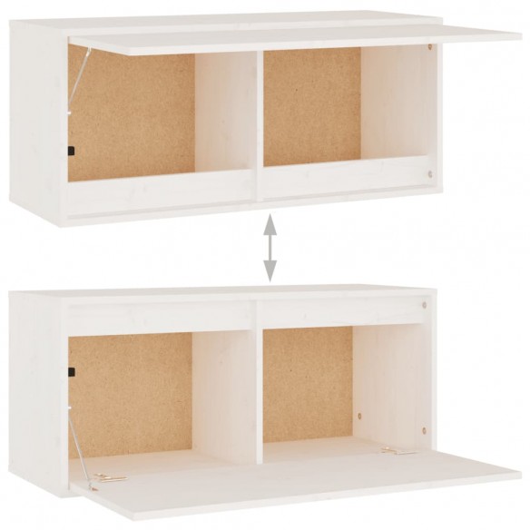 Meubles TV 2 pcs Blanc Bois massif de pin