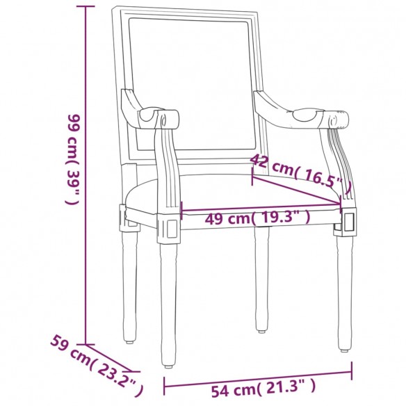 Fauteuil bleu 54x59x99 cm velours