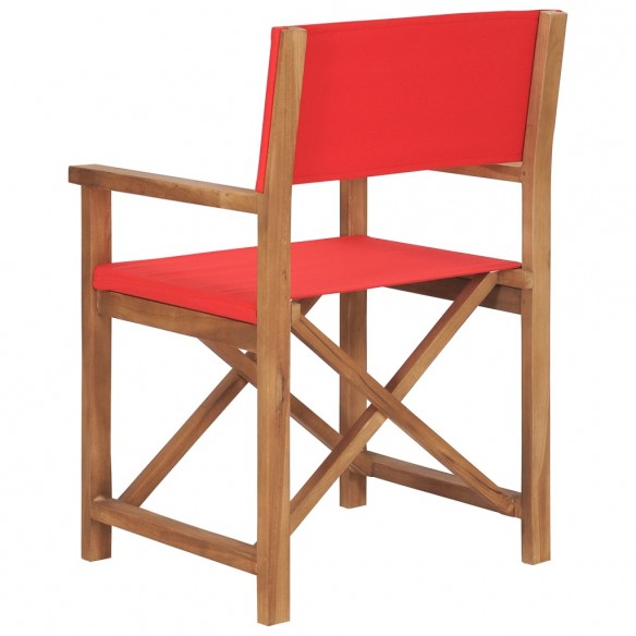 Chaises de metteur en scène pliantes lot de 2 Bois teck massif