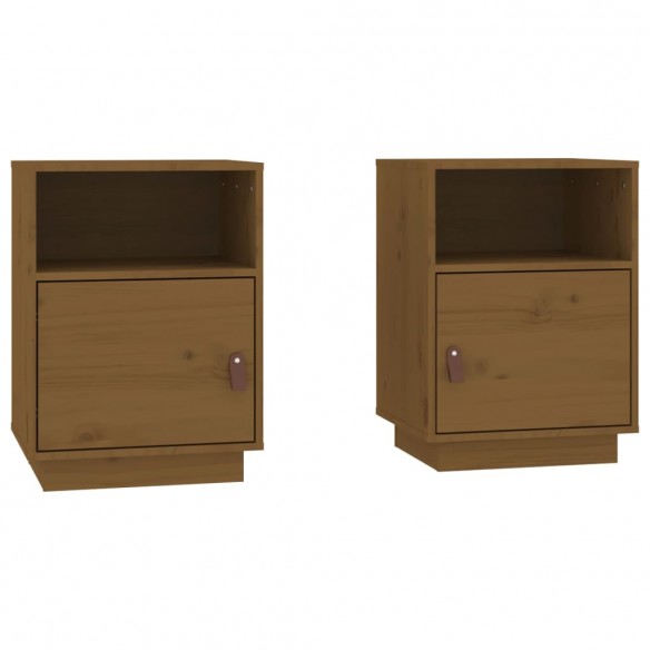 Tables de chevet 2pcs Marron miel 40x34x55cm Bois de pin massif