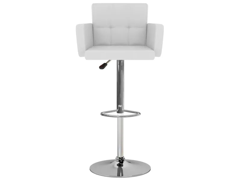 Tabourets de bar lot de 2 blanc similicuir