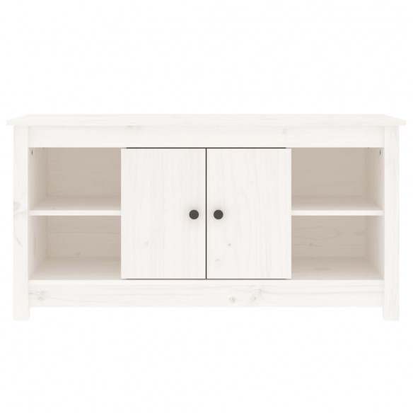 Meuble TV Blanc 103x36,5x52 cm Bois de pin massif