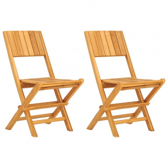 Chaises de jardin pliantes 2 pcs 47x61x90 cm bois massif teck