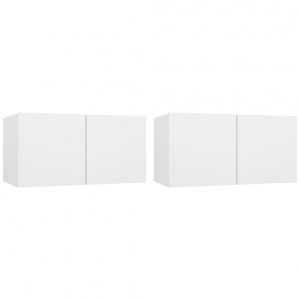 Meubles TV suspendus 2 pcs Blanc 60x30x30 cm