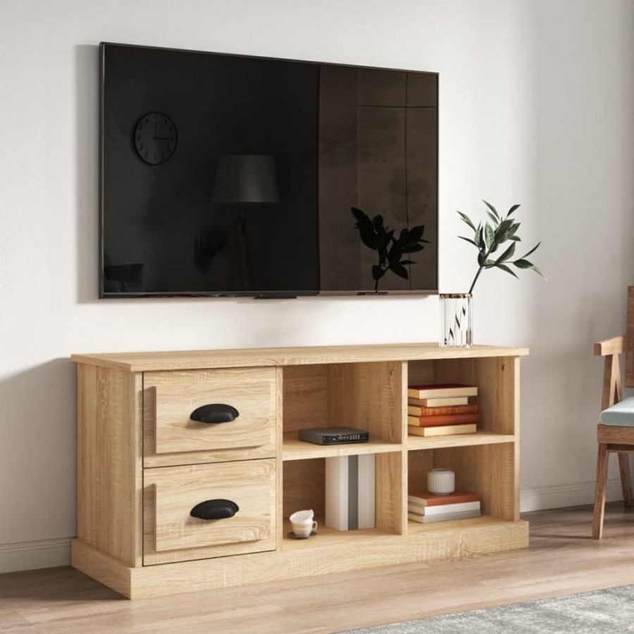 Meuble TV chêne sonoma 102x35,5x47,5 cm bois d'ingénierie