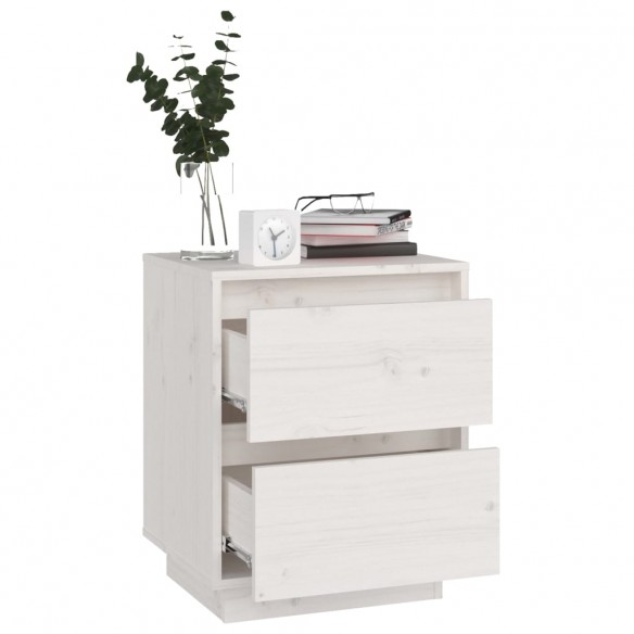 Tables de chevet 2 pcs Blanc 40x35x50 cm Bois de pin solide