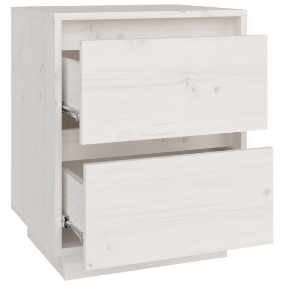 Tables de chevet 2 pcs Blanc 40x35x50 cm Bois de pin solide