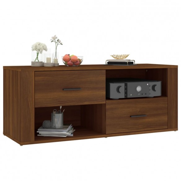 Meuble TV Chêne marron 100x35x40 cm Bois d'ingénierie