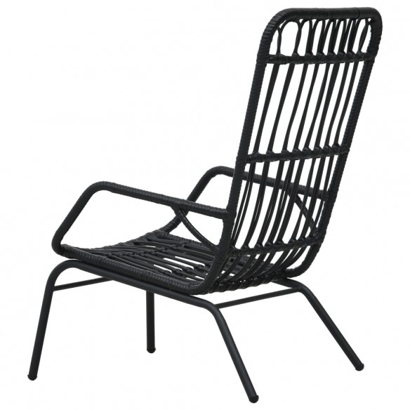 Chaise de jardin Résine tressée Noir