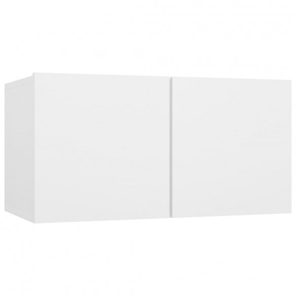 Ensemble de meuble TV 4 pcs Blanc Aggloméré