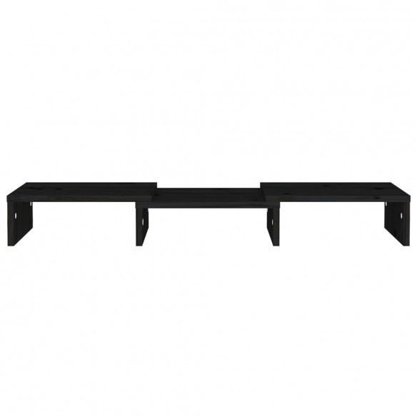 Support de moniteur Noir 60x24x10,5 cm Bois de pin solide