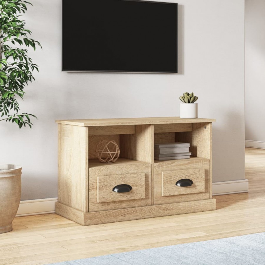 Meuble TV chêne sonoma 80x35x50 cm bois d'ingénierie