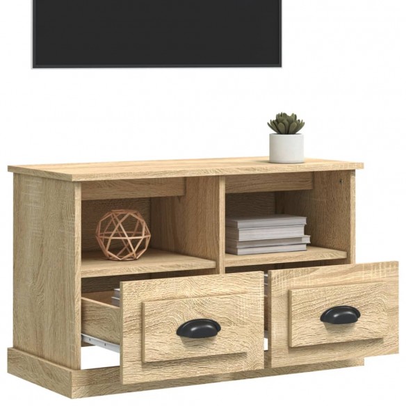 Meuble TV chêne sonoma 80x35x50 cm bois d'ingénierie