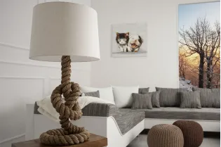 lampe à poser de 85 cm en lin couleur écrue 2