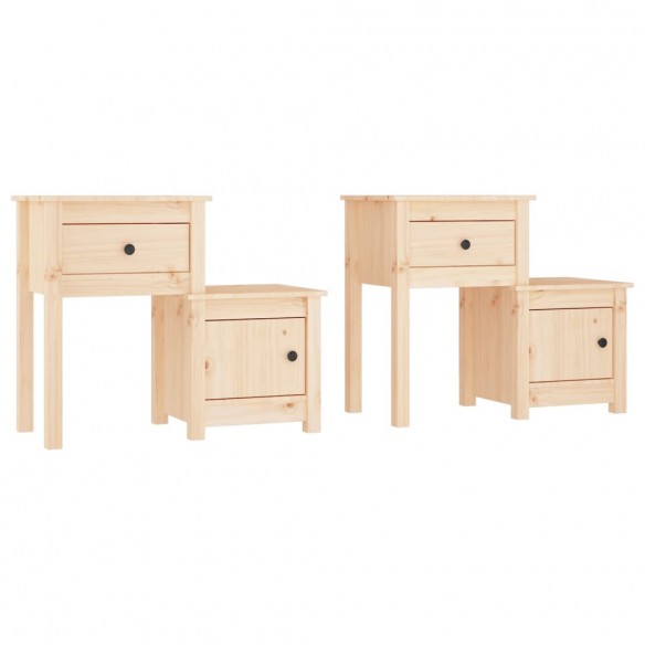 Tables de chevet 2 pcs 79,5x38x65,5 cm Bois de pin massif