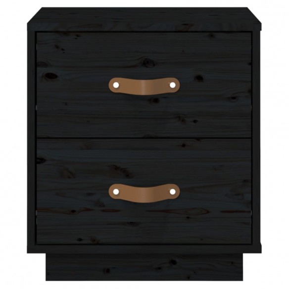 Tables de chevet 2 pcs Noir 40x34x45 cm Bois de pin massif