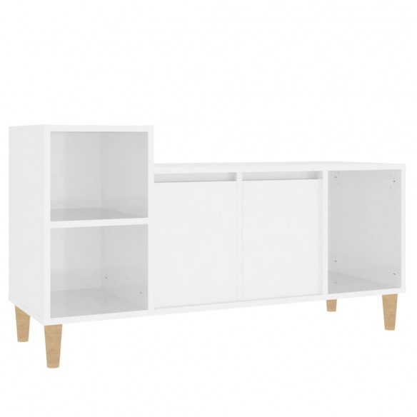 Meuble TV Blanc brillant 100x35x55 cm Bois d'ingénierie