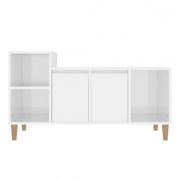 Meuble TV Blanc brillant 100x35x55 cm Bois d'ingénierie