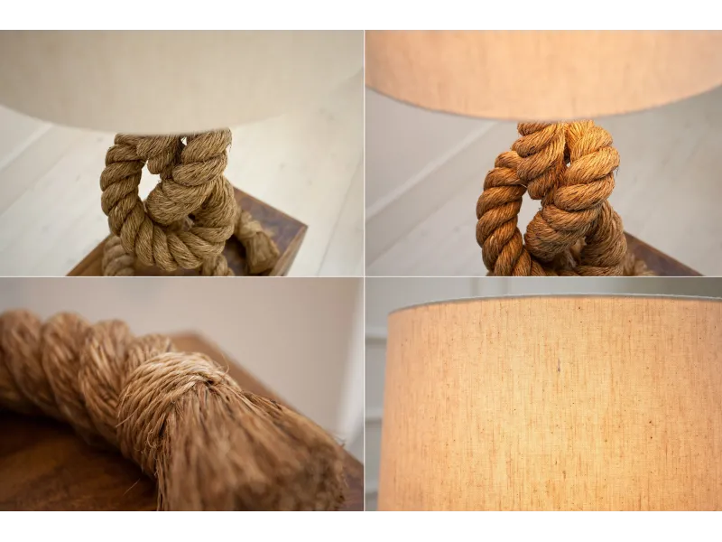 lampe à poser de 85 cm en lin couleur écrue