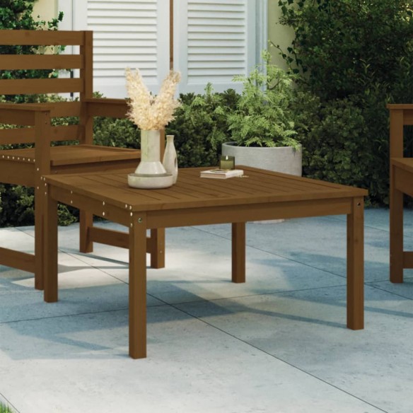 Table de jardin marron miel 82,5x82,5x45 cm bois massif de pin