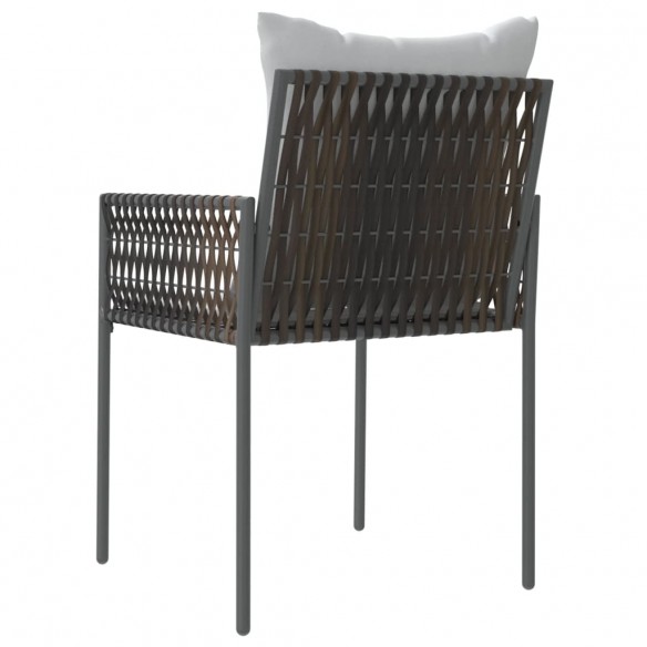 Chaises de jardin et coussins lot de 6 marron 54x61x83 cm rotin