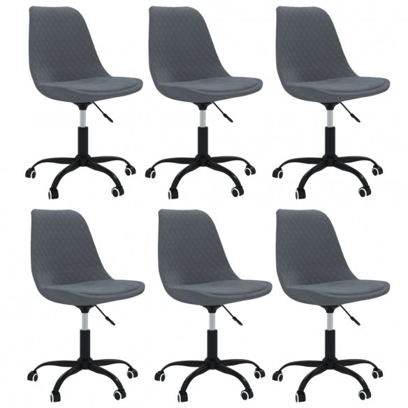 Chaises pivotantes à manger lot de 6 Gris foncé Tissu