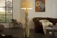 Lampadaire de 155 cm en bois flotté coloris beige