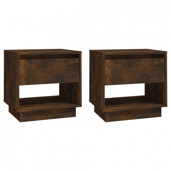 Tables de chevet 2 pcs Chêne fumé 45x34x44 cm Aggloméré