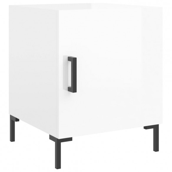 Tables de chevet 2 pcs blanc brillant 40x40x50 cm