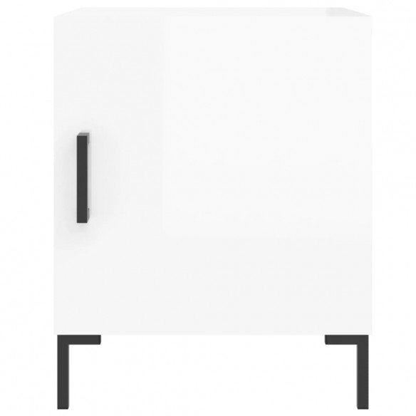 Tables de chevet 2 pcs blanc brillant 40x40x50 cm