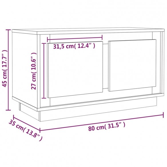 Meuble TV chêne sonoma 80x35x45 cm bois d'ingénierie