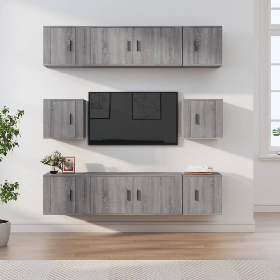 Ensemble de meubles TV 8 pcs Sonoma gris Bois d'ingénierie