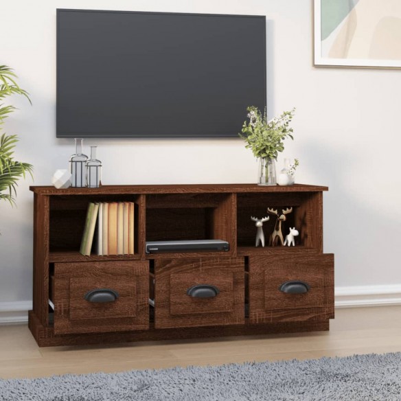 Meuble TV chêne marron 100x35x50 cm bois d'ingénierie