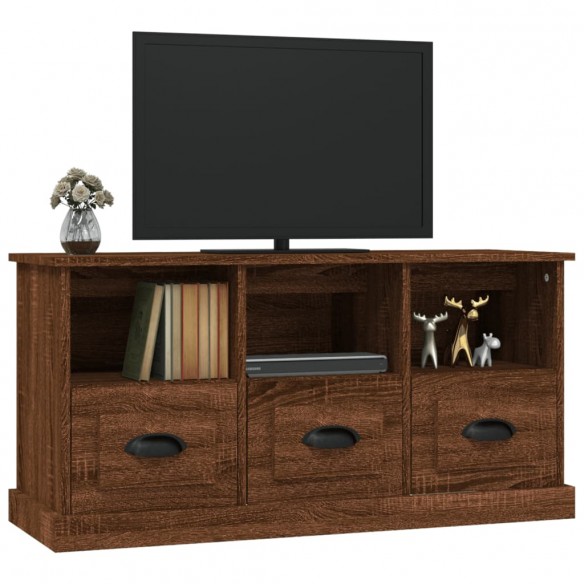 Meuble TV chêne marron 100x35x50 cm bois d'ingénierie