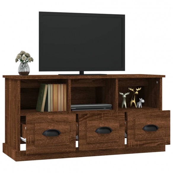 Meuble TV chêne marron 100x35x50 cm bois d'ingénierie