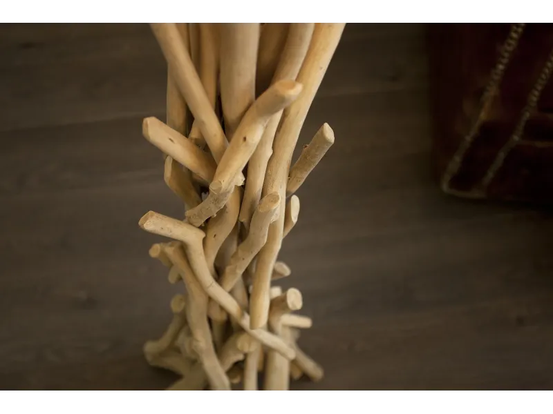 Lampadaire de 155 cm en bois flotté coloris beige