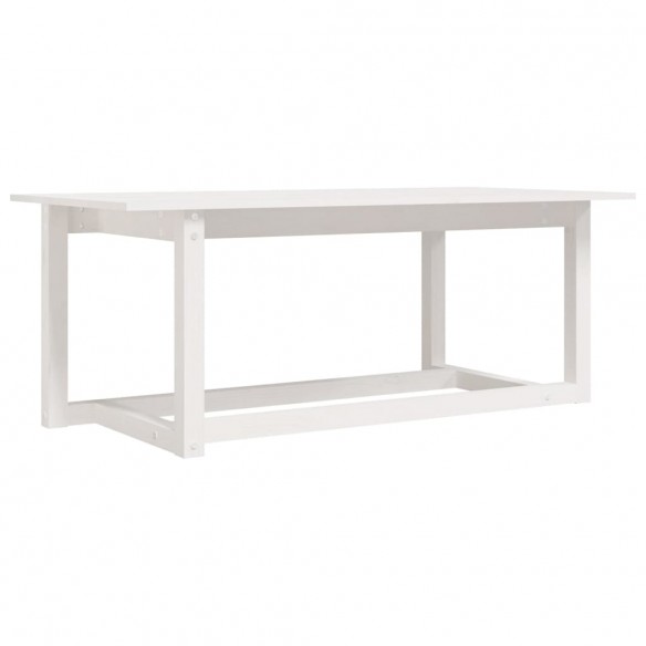 Table basse Blanc 110x55x45 cm Bois massif de pin